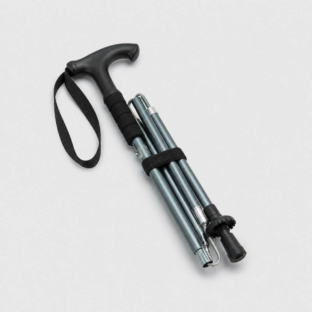 Bâton de randonnée pliable en aluminium replié en plusieurs brins