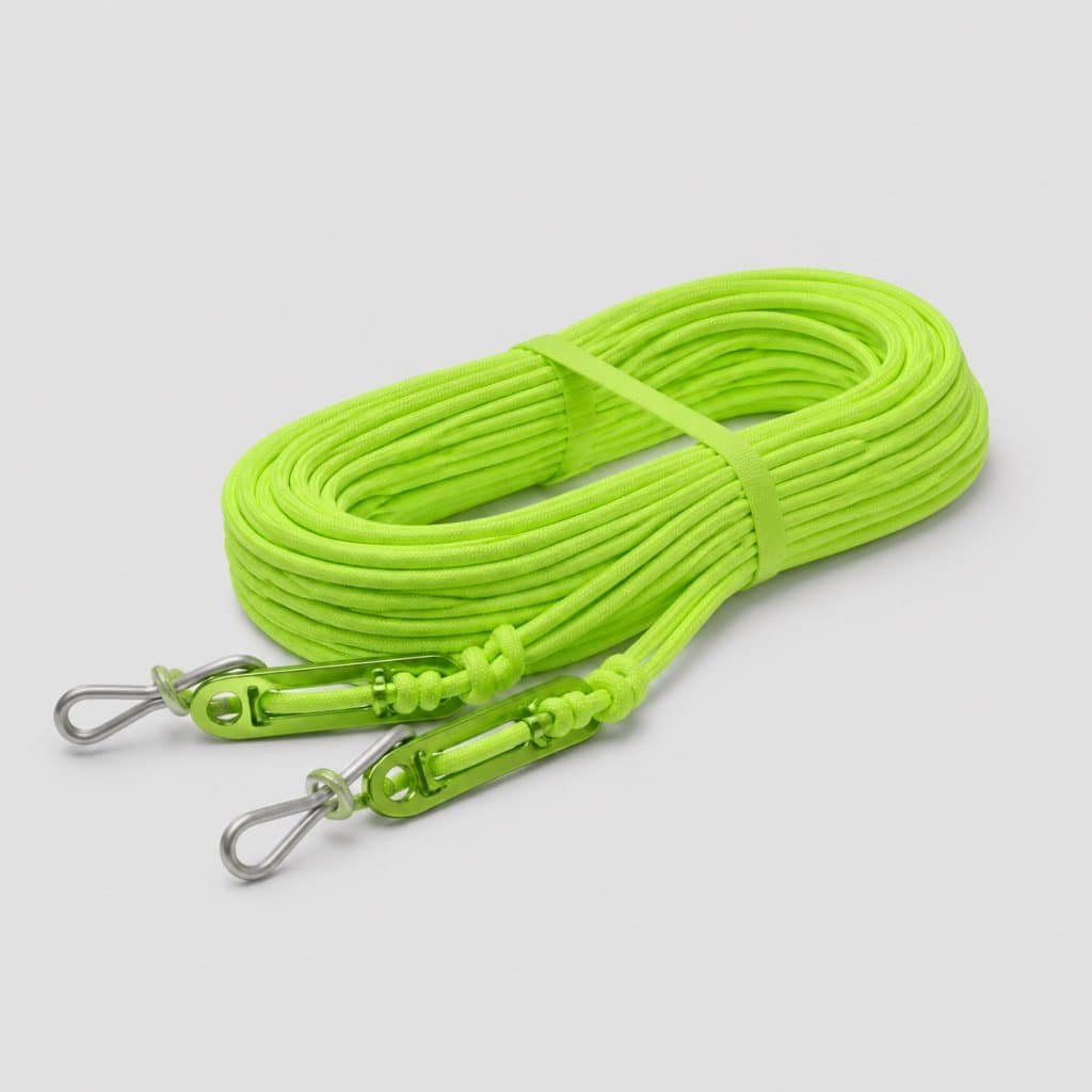 Corde fluorescente avec tendeurs en aluminium et boucles de réglage