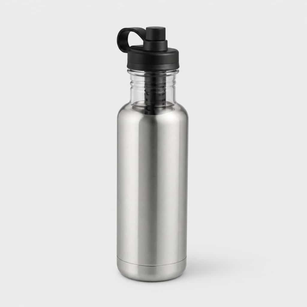Gourde filtrante en inox d'une contenance d'un litre