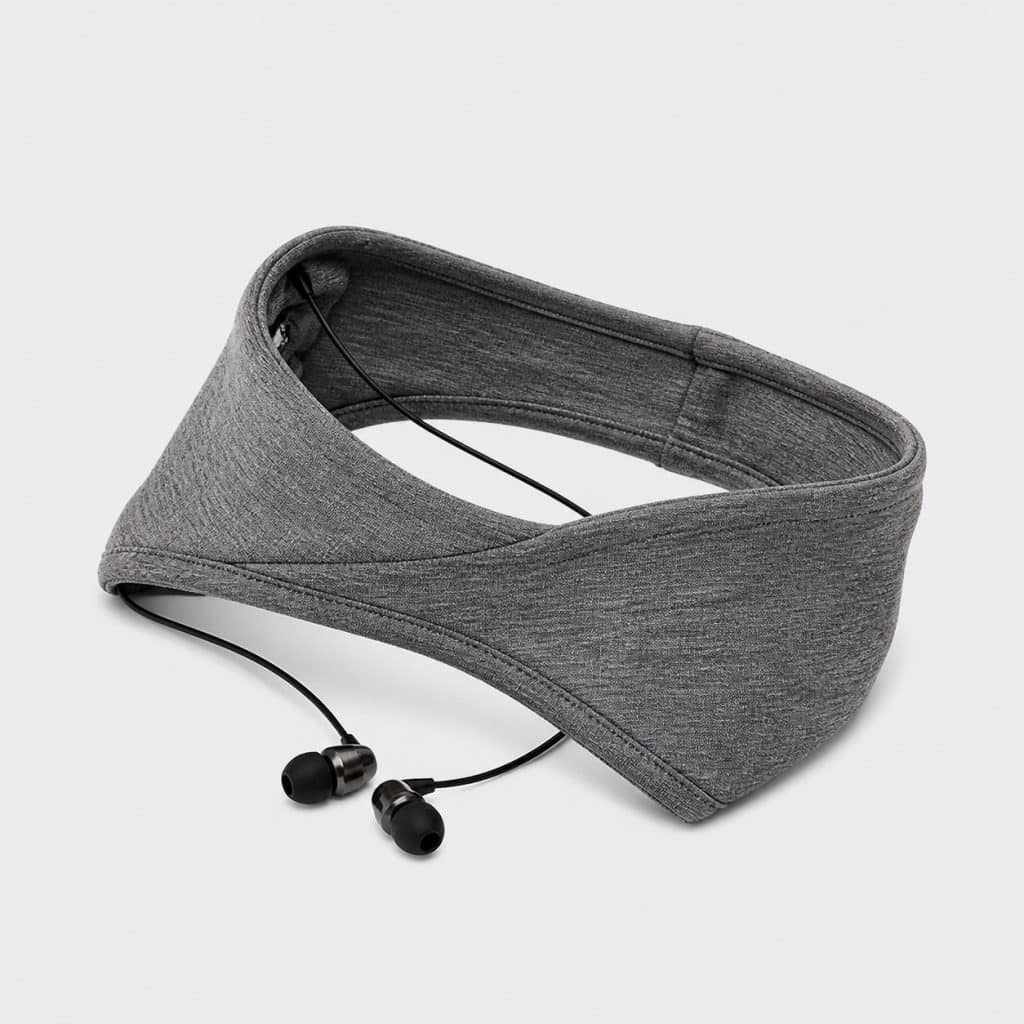 Bandeau audio Bluetooth doux et élastique posé à plat